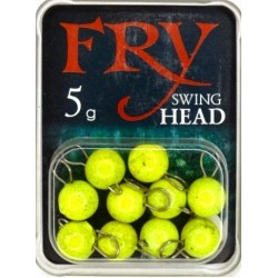 Рибальське грузило, вухате, розбірне, 10шт/уп, колір Lime, вага 5г